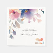 ピンク ラベンダー 花のクリスチャン聖書の一節 ウェディング スタンダードカクテルナプキン (正面)