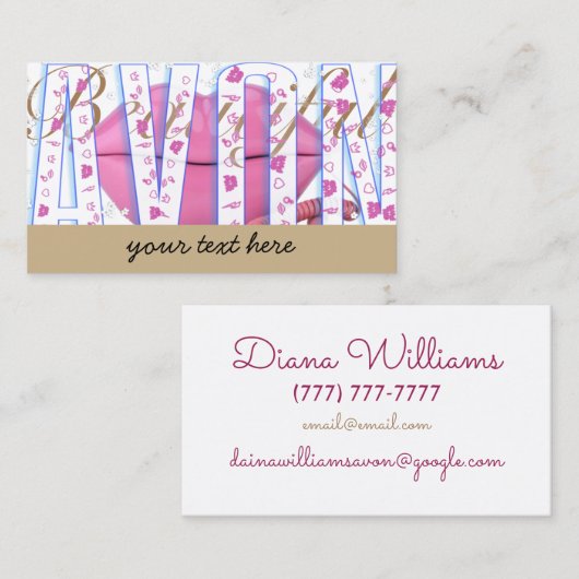 ピンク·リップス·フォン·エイボン 名刺 (正面/裏面)