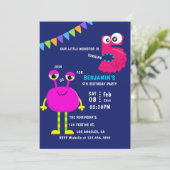 ピンク・リトル・モンスターファイブバースデーパーティー 招待状 (スタンド正面)