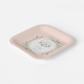 ピンク・リトル・恋しく思ワン・ダーフル・ガール・ファースト・誕生日 ペーパープレート (傾斜あり)