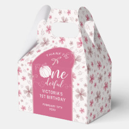 ピンク リボン アーチ 秋のカボチャ フラワー 誕生日 フェイバーボックス