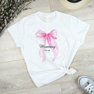 ピンク リボン ママになる Tシャツ