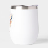 ピンク リボン モノグラム コケット 水彩 花 (左面)