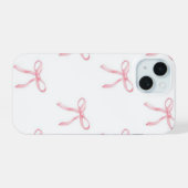 ピンク リボン iPhone カバー (裏面横)