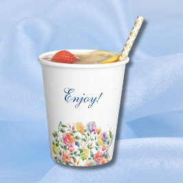 ピンク リラック ブライト フラワーブライダルシャワー 紙コップ