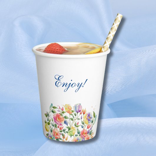 ピンク リラック ブライト フラワーブライダルシャワー 紙コップ