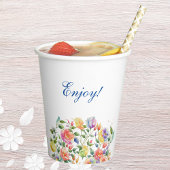 ピンク リラック ブライト フラワーブライダルシャワー 紙コップ