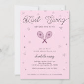 ピンク |リングや輪ブライダルシャワー前の最後のスイング 招待状 (正面)