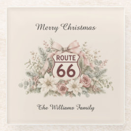 ピンク ルート66 クリスマス テーブル キープサケ ガラスコースター