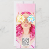 ピンク・レインボー18モダンthフォトバースデーパーティー 招待状 (裏面)