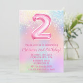 ピンク・レインボー2回目の誕生日 招待状 (スタンド正面)