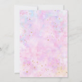 ピンク レインボー 水彩 誕生日 どんな年齢にも使える 招待状 (裏面)
