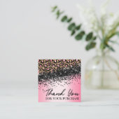 ピンク·レオパード·プリントご注文ありがとうございました スクエア名刺 (スタンド正面)