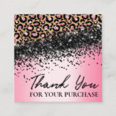ピンク·レオパード·プリントご注文ありがとうございました スクエア名刺 (正面)