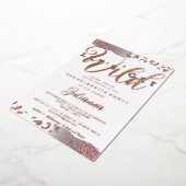 ピンク レッツ ゲット ワイルド アニマル プリント ブライズテイル バッハ 箔招待状 (回転した状態)