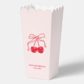 ピンク&レッドさくらんぼ | バースデーパーティートリートバッグ フェイバーボックス (裏面)