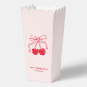 ピンク&レッドさくらんぼ | バースデーパーティートリートバッグ フェイバーボックス (正面)