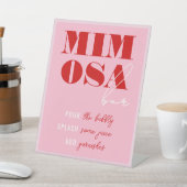 ピンク&レッドはっきりしたバチェロレッテウィークエンドミモザバー 台座サイン (インサイチュ)