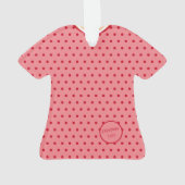 ピンク&レッドクリスマスパーティードレパーソナライズされたス オーナメント (裏面)