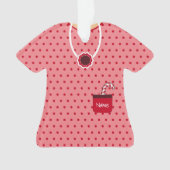 ピンク&レッドクリスマスパーティードレパーソナライズされたス オーナメント (正面)