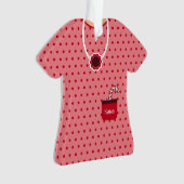 ピンク&レッドクリスマスパーティードレパーソナライズされたス オーナメント (正面)