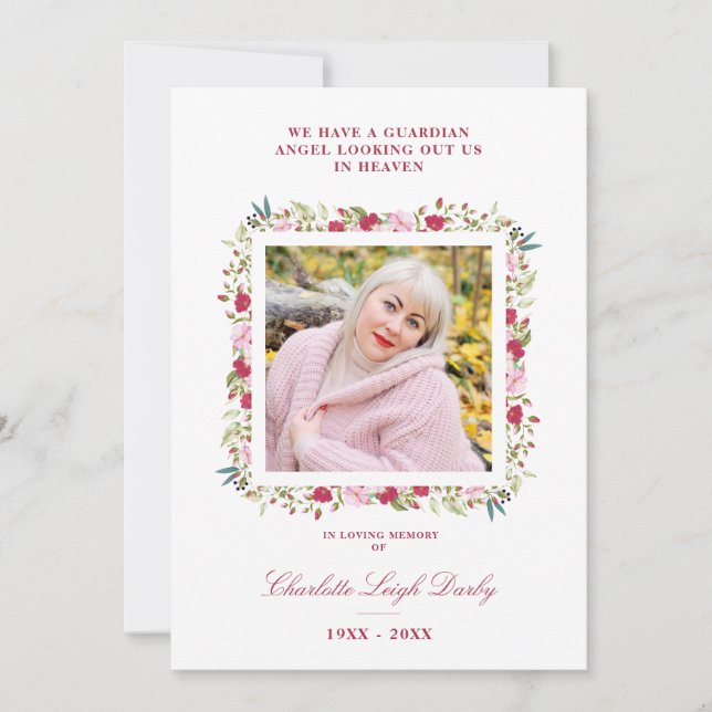 ピンク&レッドシェーズ植物体フローラガーランドフォト (正面)