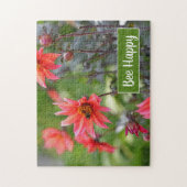 ピンク&レッドダリアガーデンフラワーズビーハッピーパズル ジグソーパズル (縦)