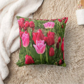 ピンク&レッドチューリップ クッション (ブランケット)