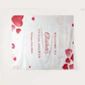 ピンク＆レッドハート バレンタイン ブライダルシャワー ウェルカム タペストリー (正面(横))