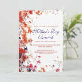 ピンク&レッドフラワーズマザーズデイブランチ招待状 招待状 (スタンド正面)