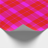 ピンク&レッドプレイド ラッピングペーパー (角)