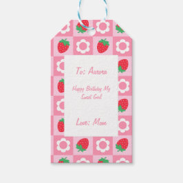 ピンク&レッドベリーファースト誕生日ギフトラベル ギフトタグ