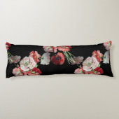 ピンク&レッドポピーのパターンカスタム ボディピロー (裏面)