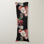 ピンク&レッドポピーのパターンカスタム ボディピロー (正面縦)