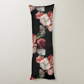 ピンク&レッドポピーのパターンカスタム ボディピロー (裏面 (縦))