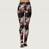 ピンク&レッドポピーのパターンカスタム レギンス (裏面)