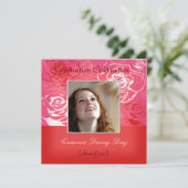 ピンク/レッドローズ招待状 招待状 (スタンド正面)