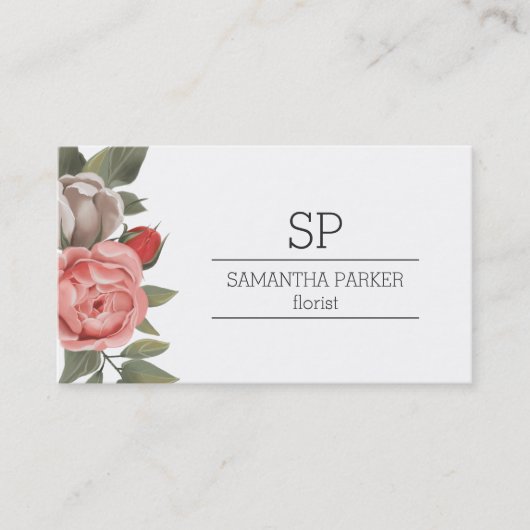 ピンク&レッドローズ 名刺 (正面)