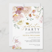 ピンク&レッドワイルドフラワーズ卒業パーティー招待状 招待状 (正面)