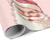 ピンク&レッドヴィンテージサンタクロース ラッピングペーパー (ロールコーナー)