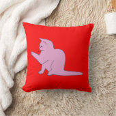 ピンク&レッド猫ちゃん枕 クッション (ブランケット)