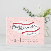 ピンク レッド セカンド ベイビー スプリンクル 招待状 (スタンド正面)