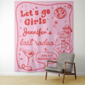 ピンク レッド ディスコ カウガール ロデオ ブライズテート ウィークエンド タペストリー (インサイチュ)