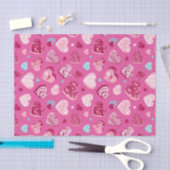 ピンク レッド ハート ロマンス ラブ パターン バレンタインデー 薄葉紙 (クラフト)