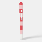 ピンク レッド モダン モノグラム チェッカー Case-Mate iPhoneケース (裏面 / 左)