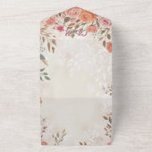 ピンク&レッド ロマンティック スプリング フラワーズ QRコード ウェディング オールインワン招待状 (外側)