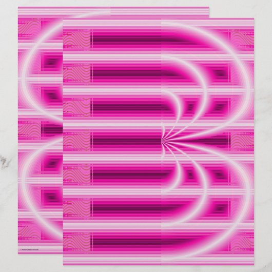 ピンク レトロ大聖堂 スクラップブック ペーパー 両面ページ (正面/裏面)