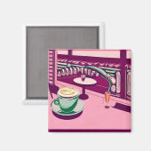 ピンク レトロ ダイナー マグネット (正面/裏面)