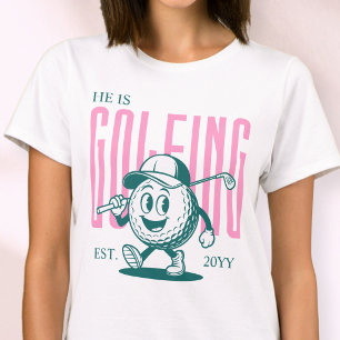 ピンク レトロ ファンシー ユーモア オーダーメイド ゴルフ妻 Tシャツ