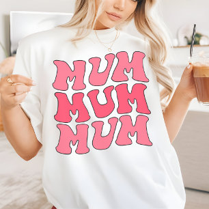 ピンク レトロ ママ シャツ、誕生日プレゼントに最適なママへのギフト Tシャツ